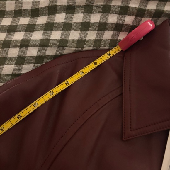 Reformation x Veda Beck Leather Trench in Chianti Burgundy, size medium! - Picture 10 of 16